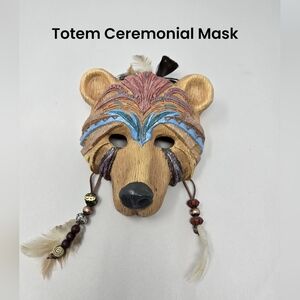 Totem Ceremonial Mask Spirt Of Power Bear Native American Spirtuality Nature